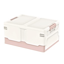 Ящик пластиковый складной белый, дно розовое, 480х360х240 мм во Владикавказе Ящик пластиковый складной белый, дно розовое, 480х360х240 мм во Владикавказе