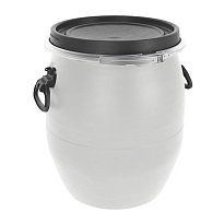 Бочка пластиковая 48 л с хомутом белая во Владикавказе Бочка пластиковая 48 л с хомутом белая во Владикавказе