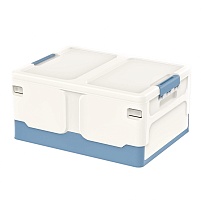 Ящик пластиковый складной белый, дно синее, 480х360х240 мм во Владикавказе