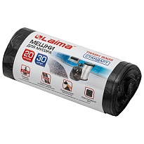 Мешки для мусора 20 л, черные, в рулоне 30 шт., ПНД, 8 мкм, 500х450 мм, LAIMA, 601376 во Владикавказе