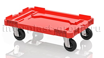Тележка пластиковая сплошная без тормозов красная во Владикавказе