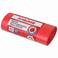 Мешки для мусора 60 л, красный, в рулоне 20 шт., ПНД, 10 мкм, 680х580 мм, LAIMA, 606702 во Владикавказе Мешки для мусора 60 л, красный, в рулоне 20 шт., ПНД, 10 мкм, 680х580 мм, LAIMA, 606702 во Владикавказе