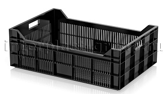 Ящик для овощей, фруктов и ягод перфорированный черный во Владикавказе