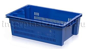 Ящик универсальный для овощей, фруктов и хлеба перфорированные стенки сплошное дно синий во Владикавказе