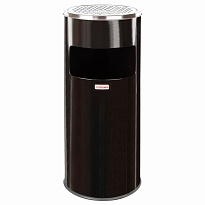 Урна с пепельницей 27 л, нержавеющая сталь, черная, LAIMA PROFESSIONAL во Владикавказе