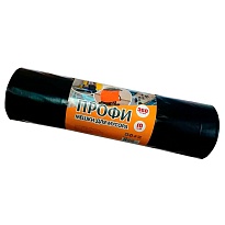 Мешки для мусора 360 л, черные, в рулоне 10 шт., ПВД 65 мкм, 1400х1100 мм, Концепция Быта Профи, 603736 во Владикавказе