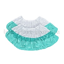 Бахилы бело-бирюзовые 1000 шт (500 пар), 48 мкм, двойная подошва, с одной резинкой, Эконом+ во Владикавказе Бахилы бело-бирюзовые 1000 шт (500 пар), 48 мкм, двойная подошва, с одной резинкой, Эконом+ во Владикавказе