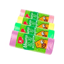 Мешки для мусора 30 л, ассорти, в рулоне 30 шт., ПНД, 5 мкм, 560х480 мм, Эконом, МЭ8716 во Владикавказе Мешки для мусора 30 л, ассорти, в рулоне 30 шт., ПНД, 5 мкм, 560х480 мм, Эконом, МЭ8716 во Владикавказе