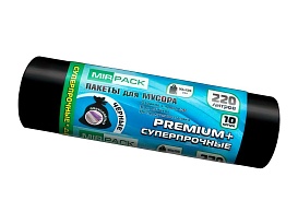 Мешки для мусора 220 л, черные, в рулоне 10 шт., ПВД, 45 мкм, 1250х930 мм, PREMIUM+, 2201068 во Владикавказе Мешки для мусора 220 л, черные, в рулоне 10 шт., ПВД, 45 мкм, 1250х930 мм, PREMIUM+, 2201068 во Владикавказе