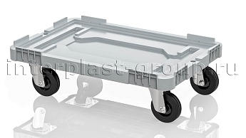 Тележка пластиковая сплошная без тормозов серая во Владикавказе