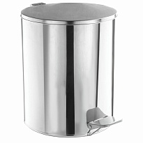 Ведро для мусора с педалью, усиленное, ТИТАН, 7 л, кольцо под мешок, нержавеющая сталь, хром во Владикавказе