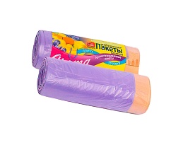 Мешки для мусора 35 л, ароматизированные, Лаванда, сиреневые, в рулоне 10 шт., ПНД, 12 мкм, 560х530 мм, GRIFON Aroma, 101-080 La во Владикавказе