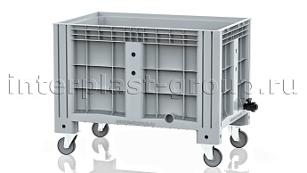 Контейнер iBox сплошной на колесах с краном серый во Владикавказе