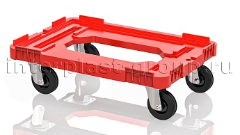 Тележка пластиковая с отверстием без тормозов красная во Владикавказе