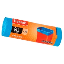 Мешки для мусора 80 л, синие, в рулоне 20 шт., ПНД, 12 мкм, 900х700 мм, PACLAN Classic, 606335 во Владикавказе