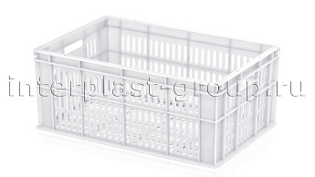 Ящик для молока, мяса, овощей и фруктов большая перфорация дно перфорированное белый во Владикавказе