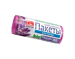 Мешки для мусора 30 л, ароматизированные, Лаванда, сиреневые, в рулоне 20 шт., ПНД, 9 мкм, 560х530 мм, GRIFON Aroma, 101-020 La во Владикавказе
