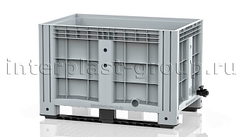 Контейнер iBox сплошной на полозьях с краном серый во Владикавказе